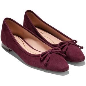 Cole Haan Women's Paget Ballet Flats Burgundy Suede 8.5B